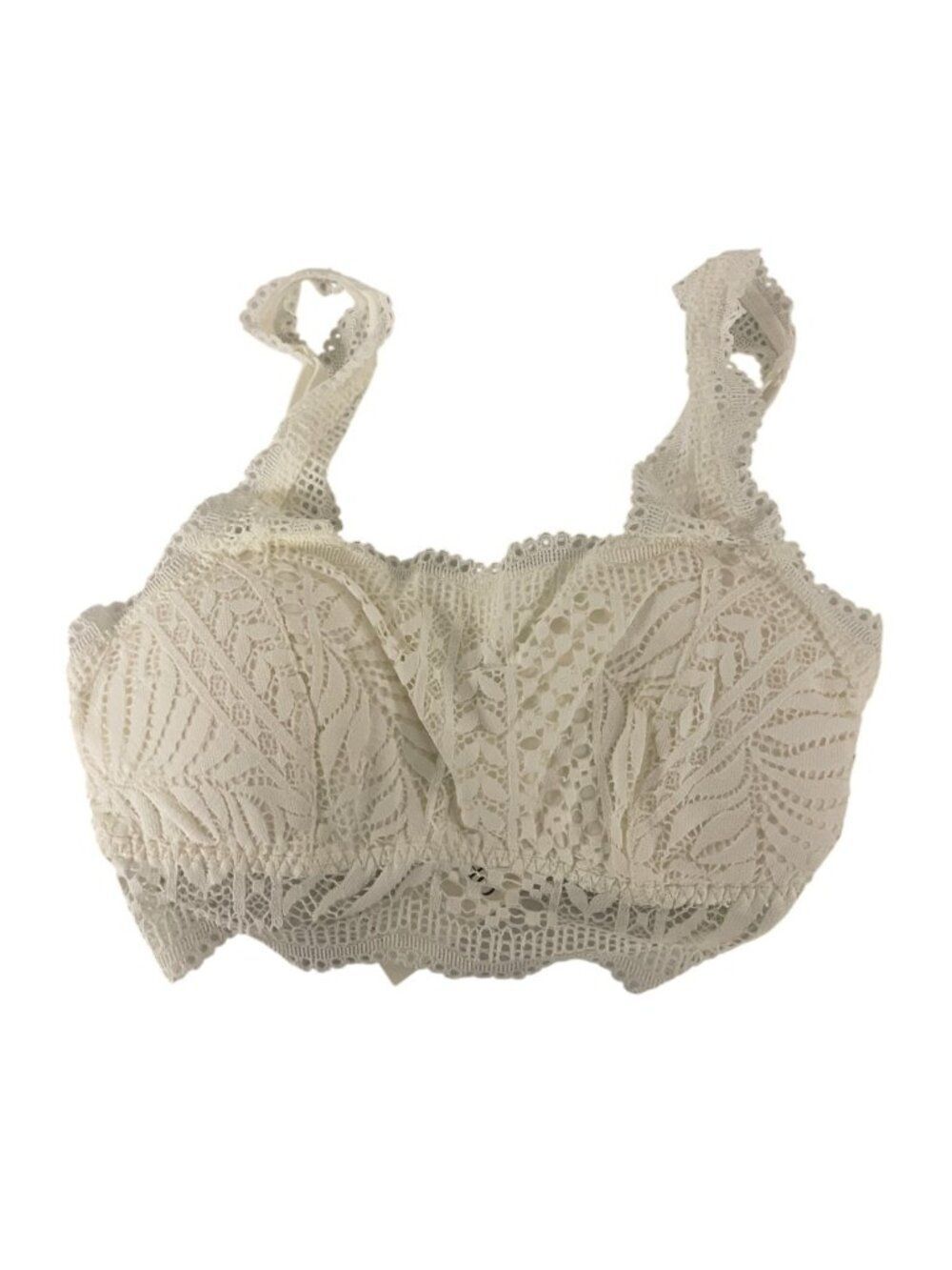 Oysho Womens Bralette Bra XS White Floral Lace Padded Lingerie 0199/065 NWT